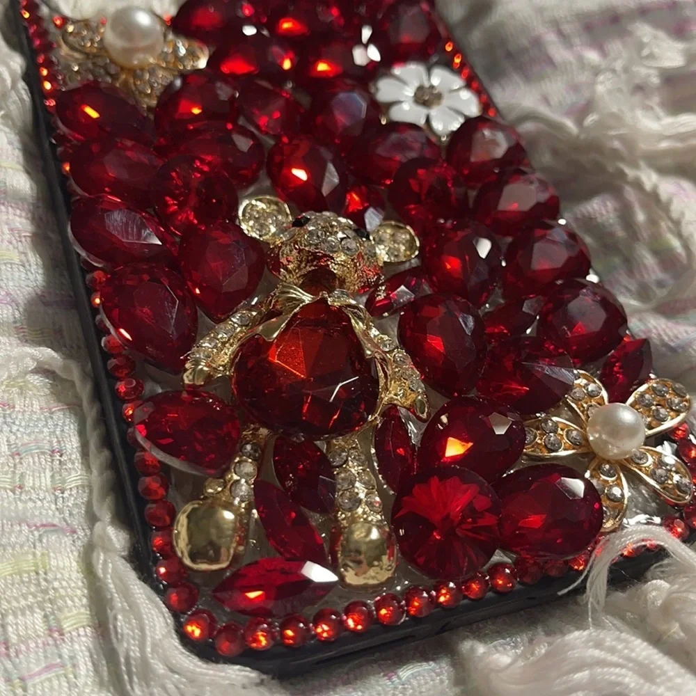 New red jeweled phone case - 12 pro max